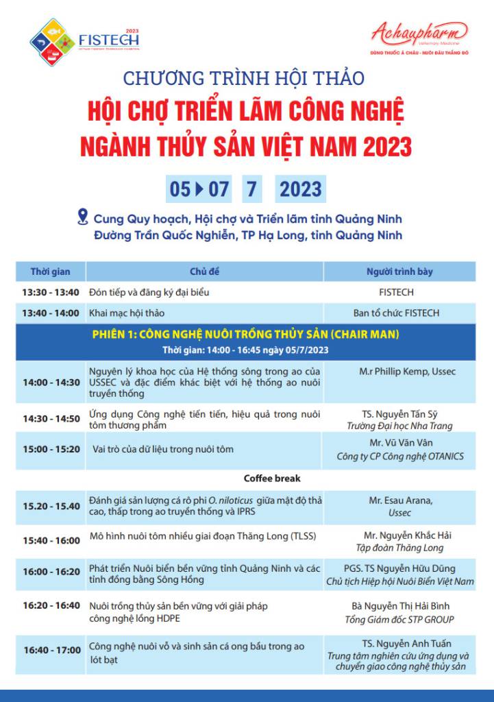 FISTECH 2023 – Triển lãm công nghệ trong nuôi trồng thủy sản - TÂN HỮU QUÍ